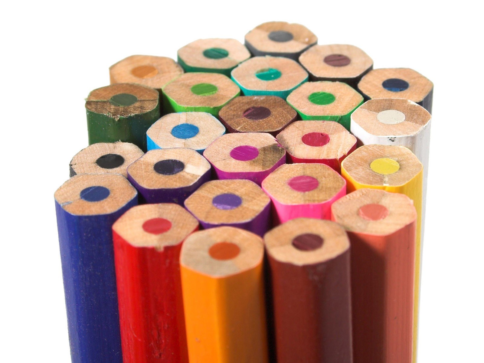 Colorful pencils in a bundle