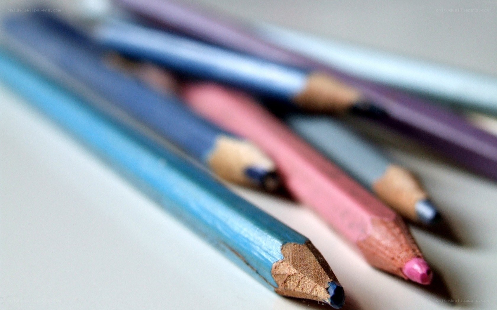 Colorful pencils in focus
