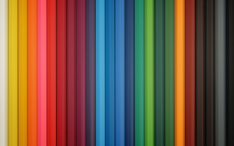 Colorful Pencils in Rows