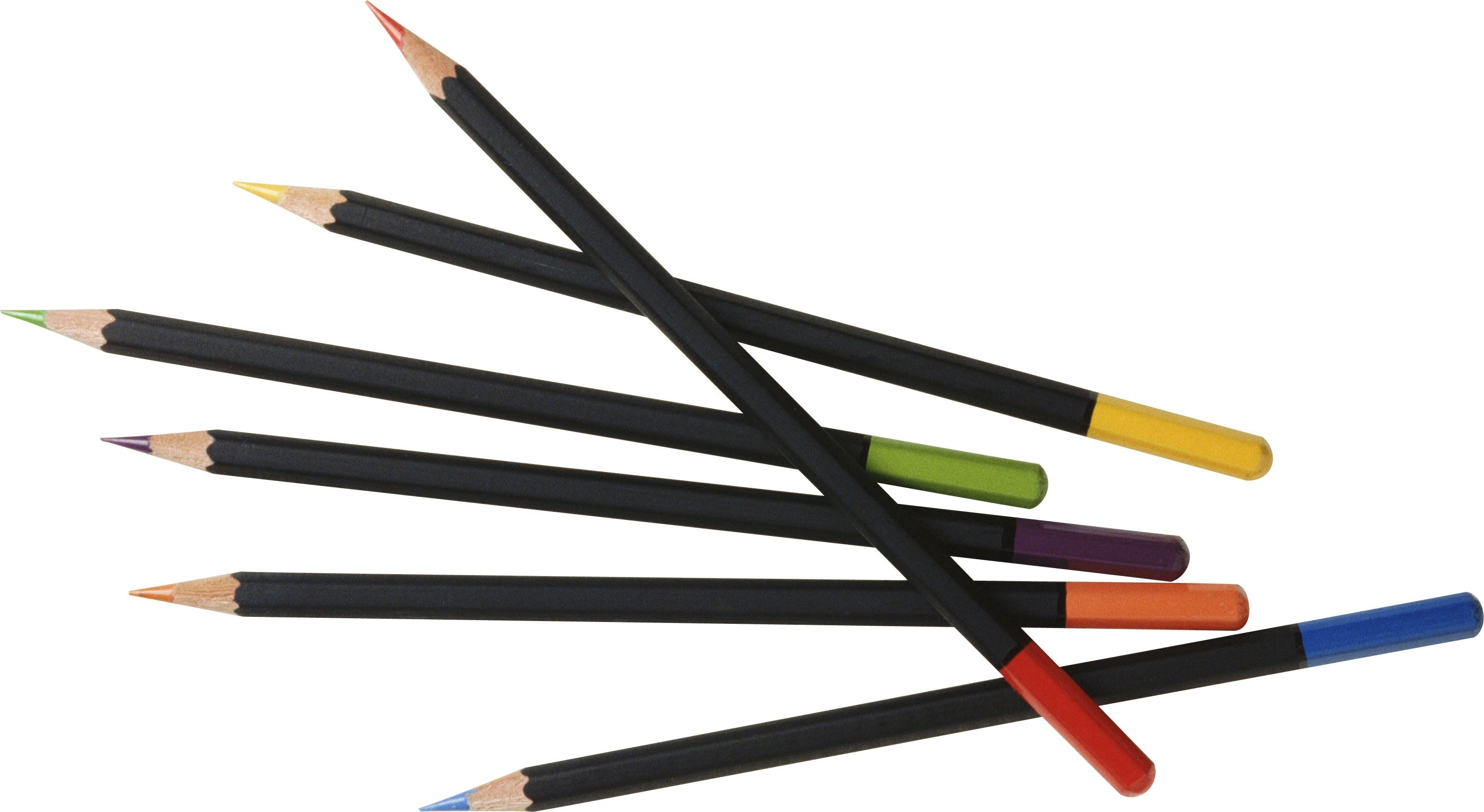 colorful pencils on white