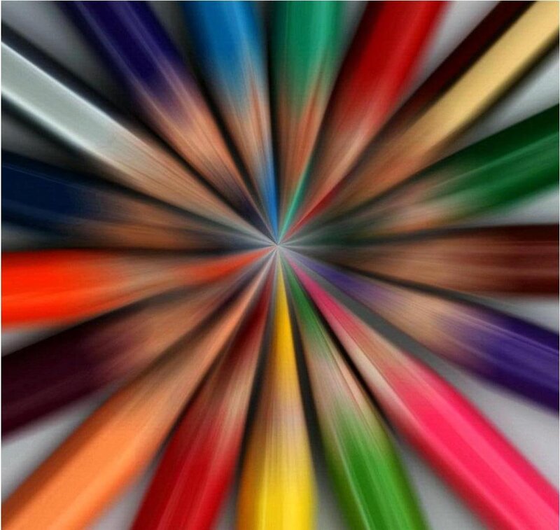 Colorful Pencils Radiating