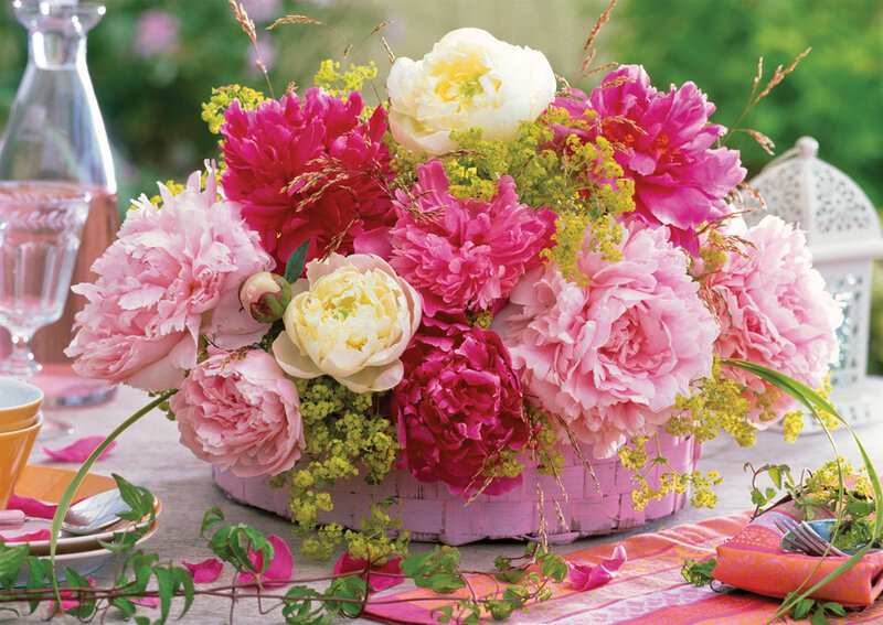 colorful peony bouquet