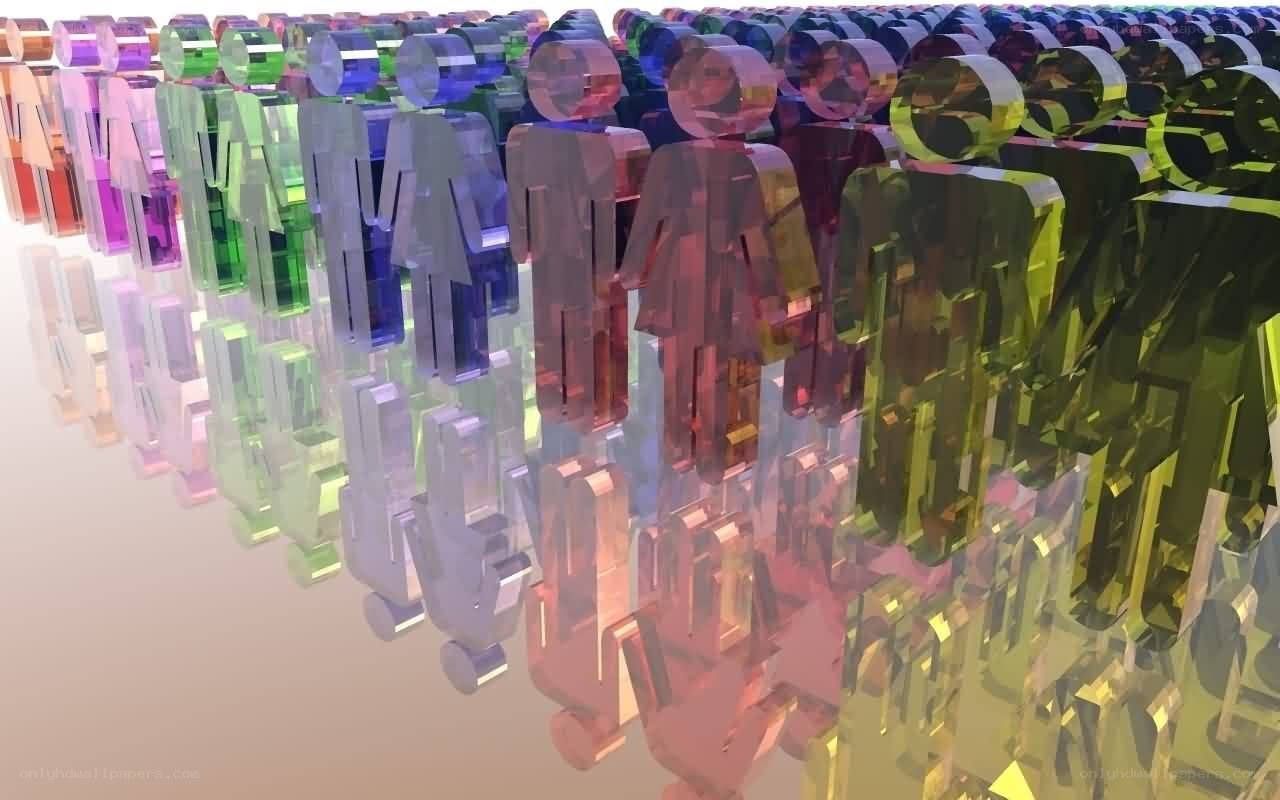 colorful people figures in rows
