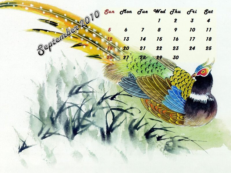 Colorful Pheasant Bird — Green