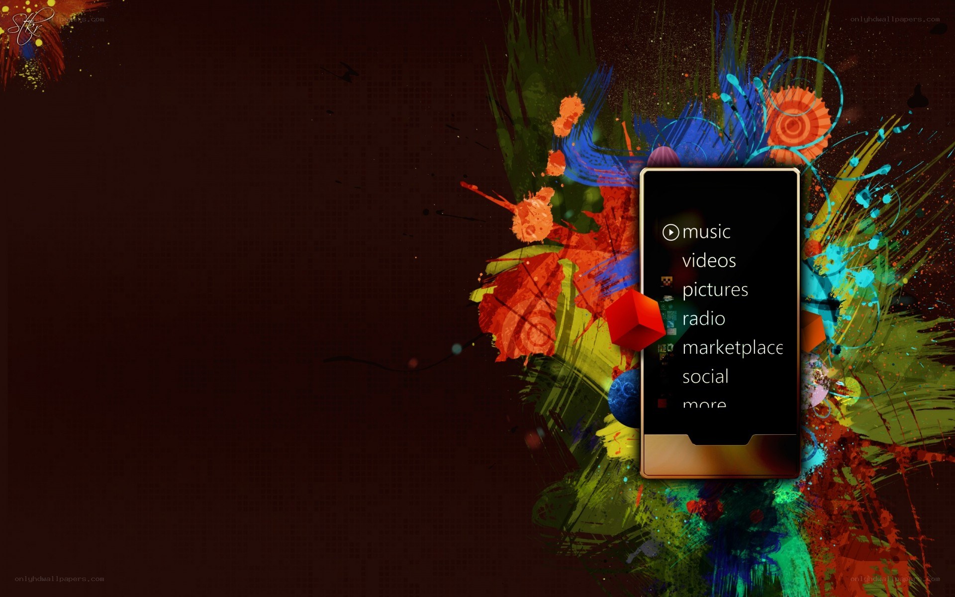 colorful phone menu background