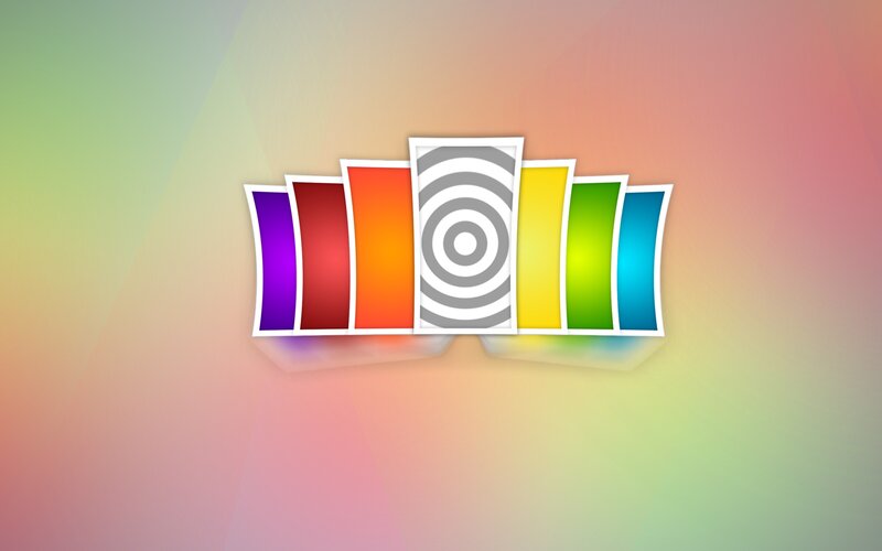 Colorful photo stack logo