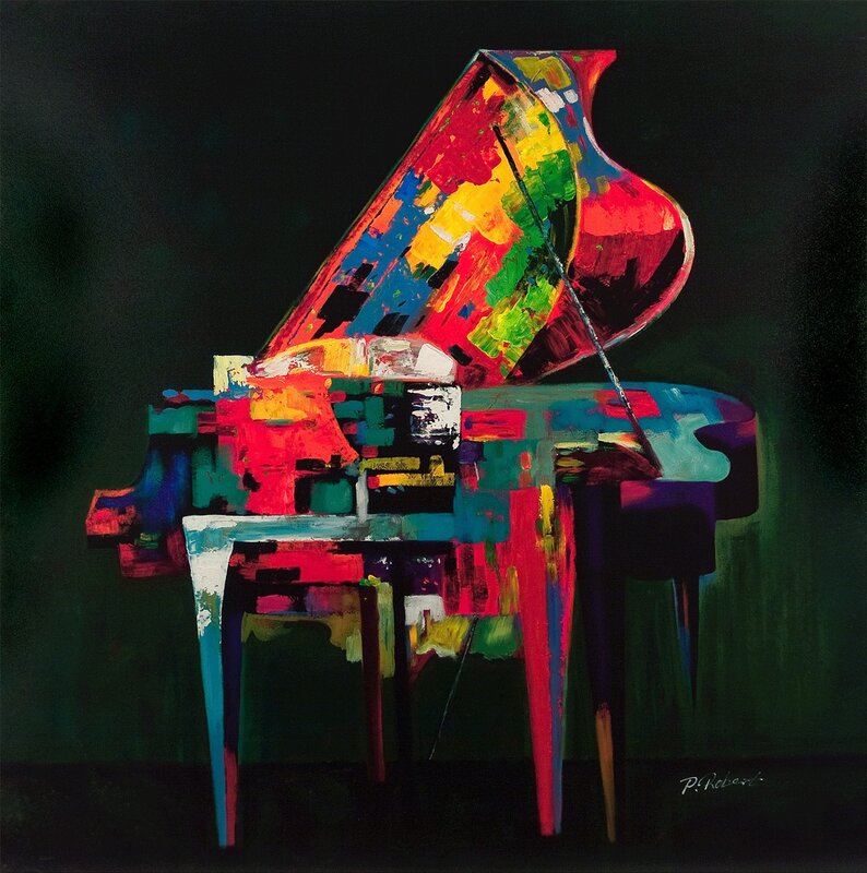 Colorful piano abstract art