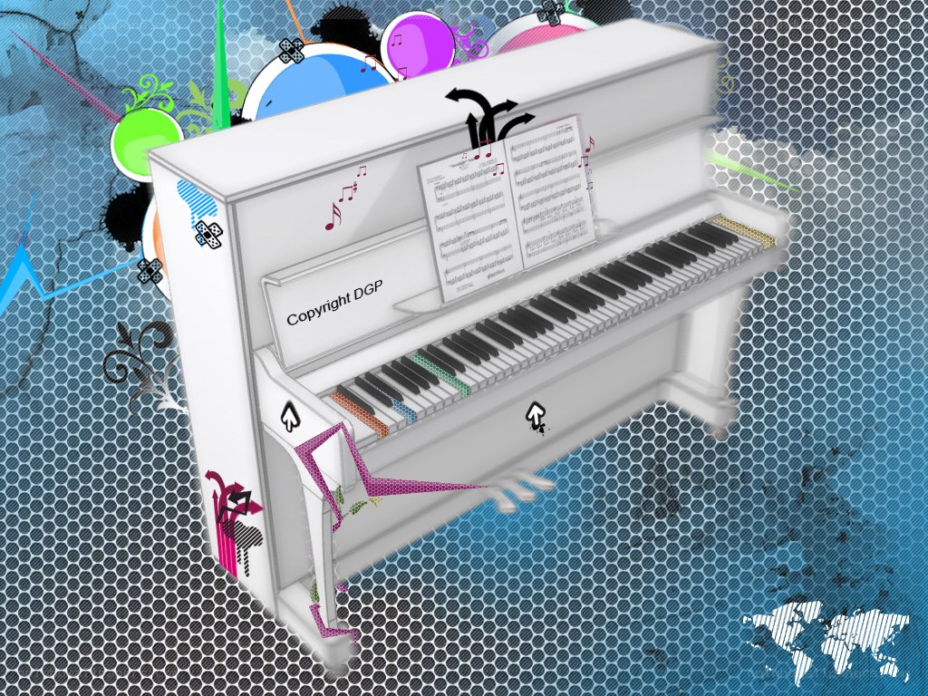 colorful piano illustration