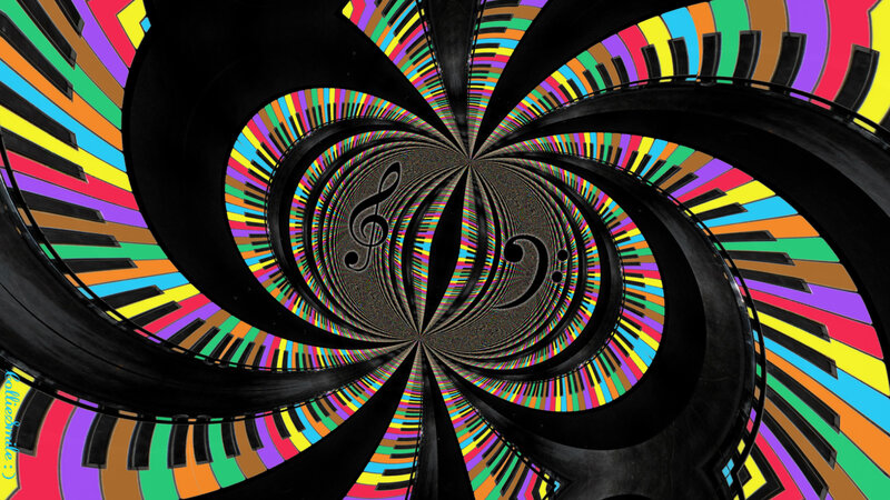 Colorful Piano Keyboard Tunnel