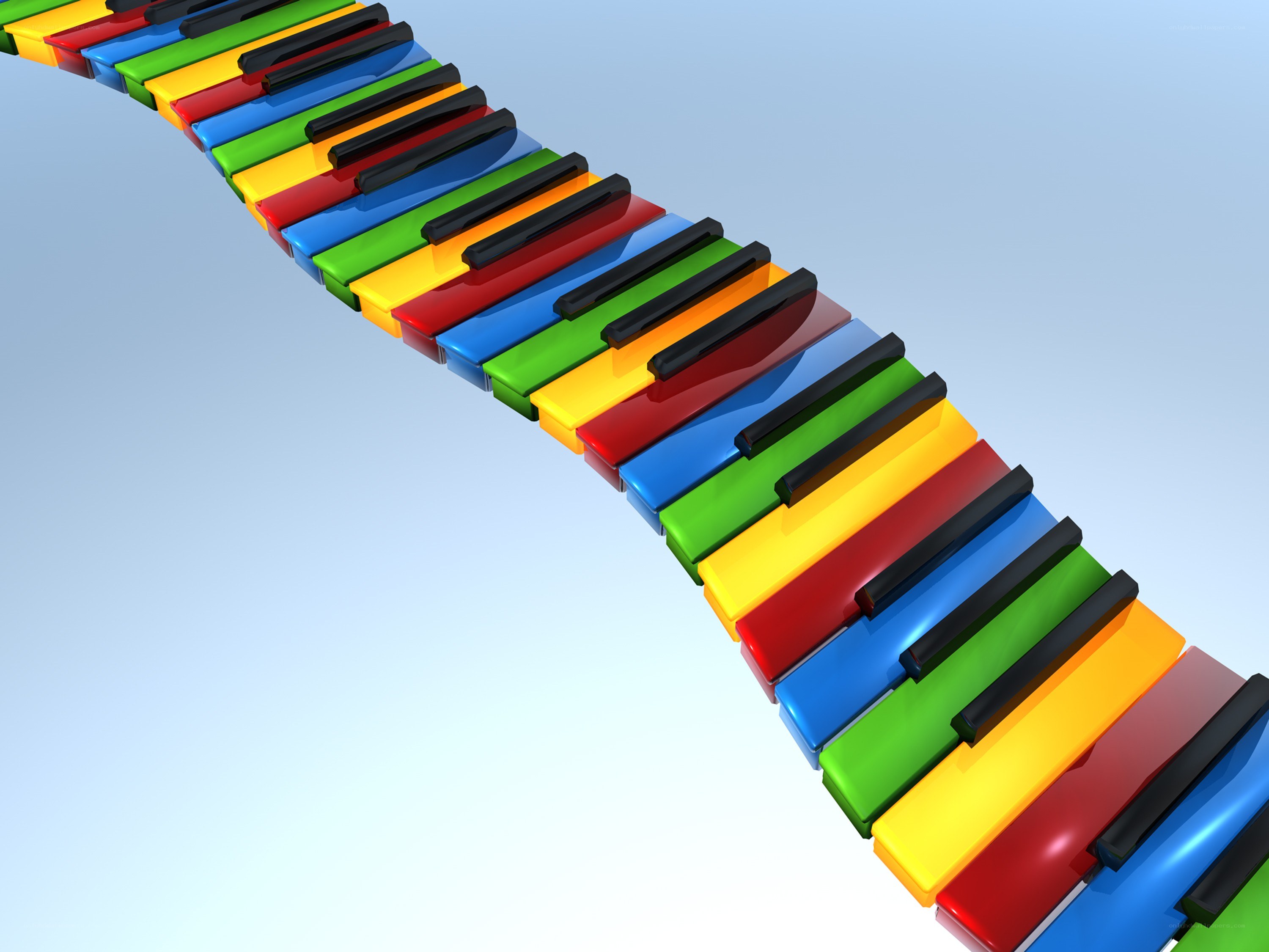 Colorful piano keyboard