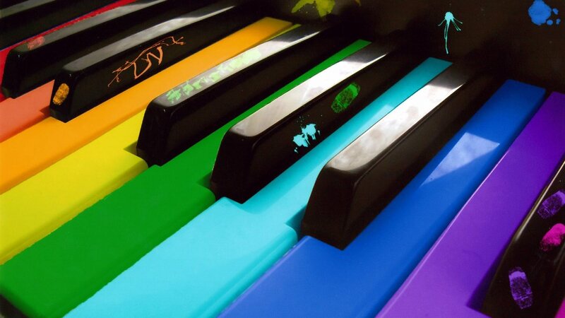 colorful piano keys