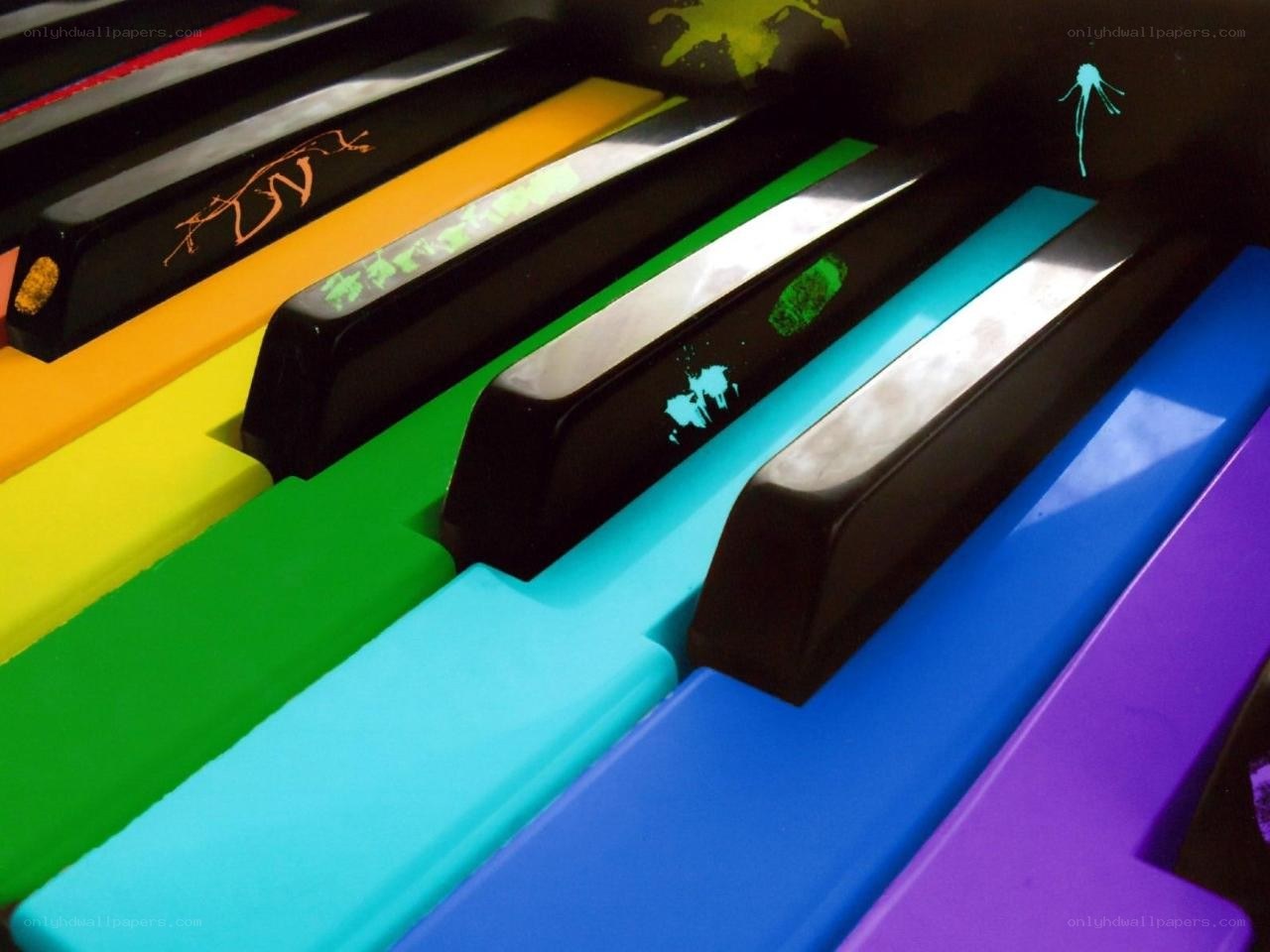 colorful piano keys