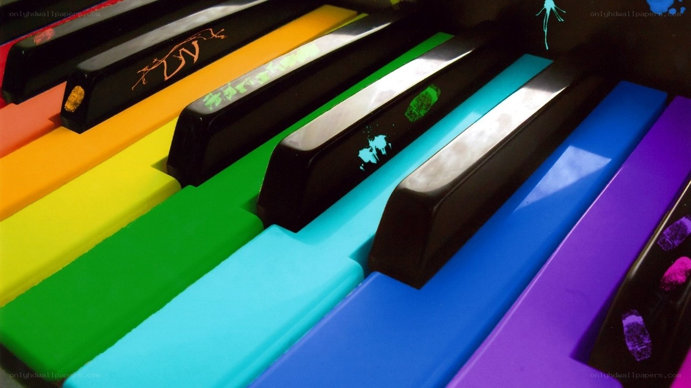 colorful piano keys