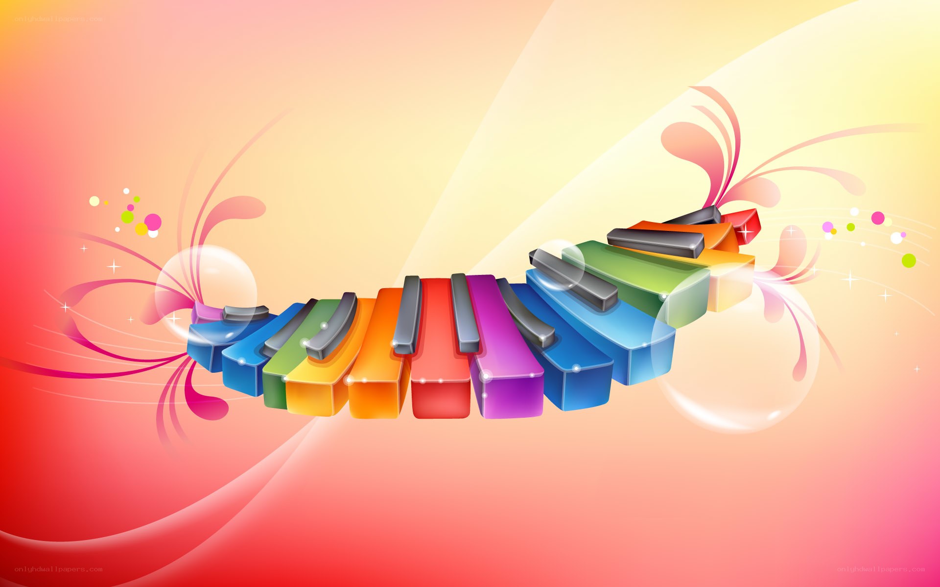 colorful piano keys background