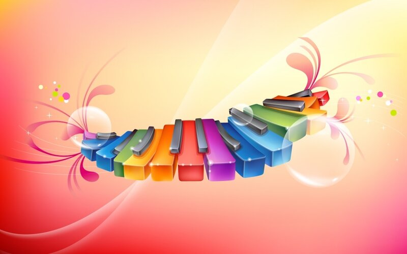 Colorful piano keys background