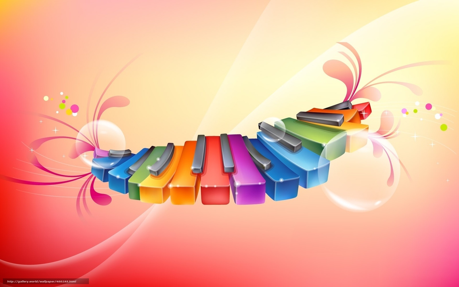 Colorful piano keys background