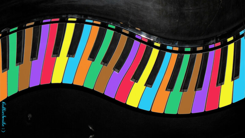 Colorful Piano Keys — Black