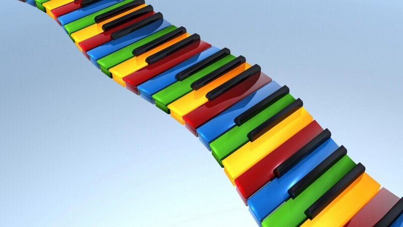 Colorful Piano Keys — Blue, Calm
