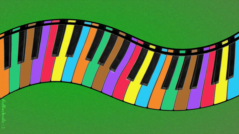 Colorful Piano Keys — Green, Playful