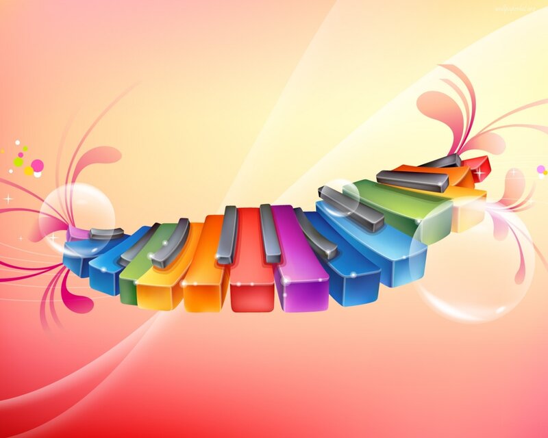 Colorful Piano Keys — Pink