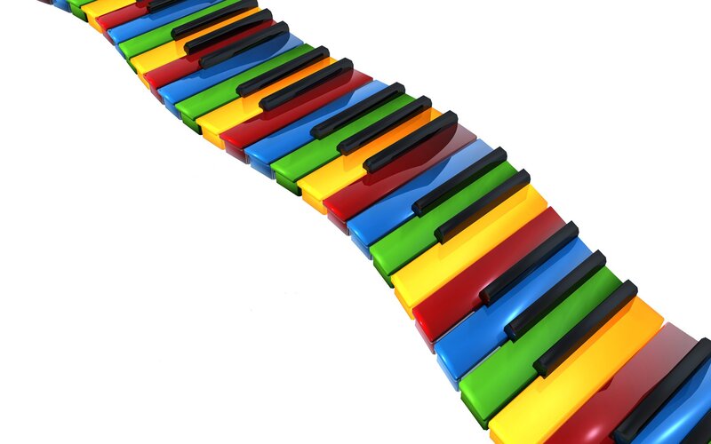 Colorful Piano Keys — Red, Playful, 3d Render