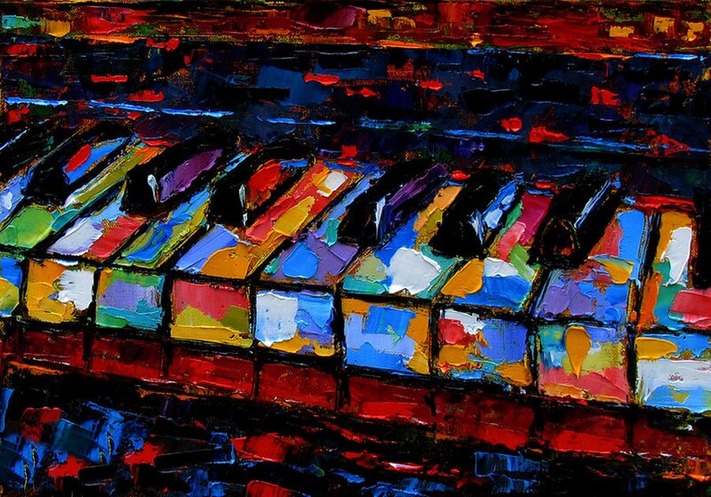 Colorful Piano Keys — Red, Vibrant