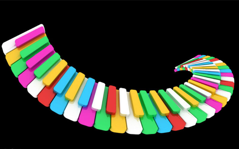 Colorful Piano Keys — White