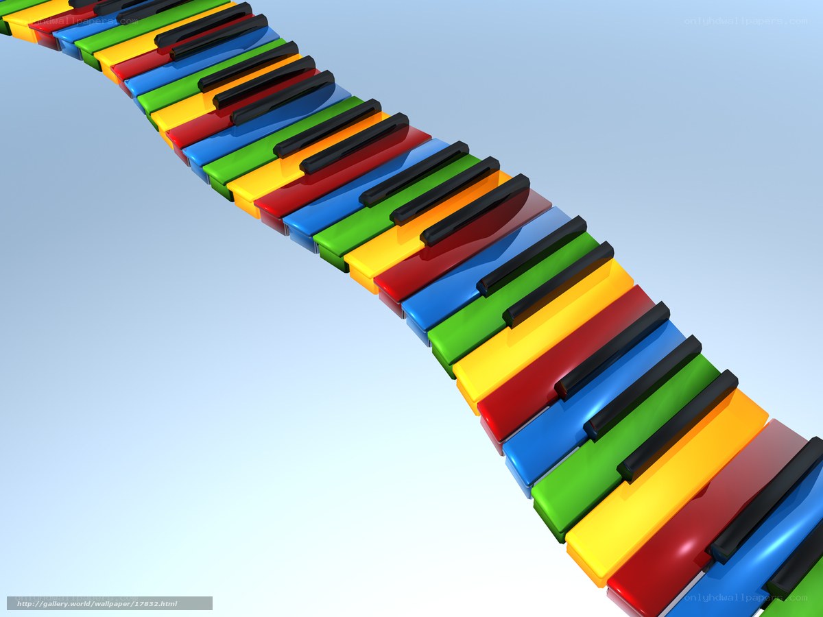 Colorful piano keys