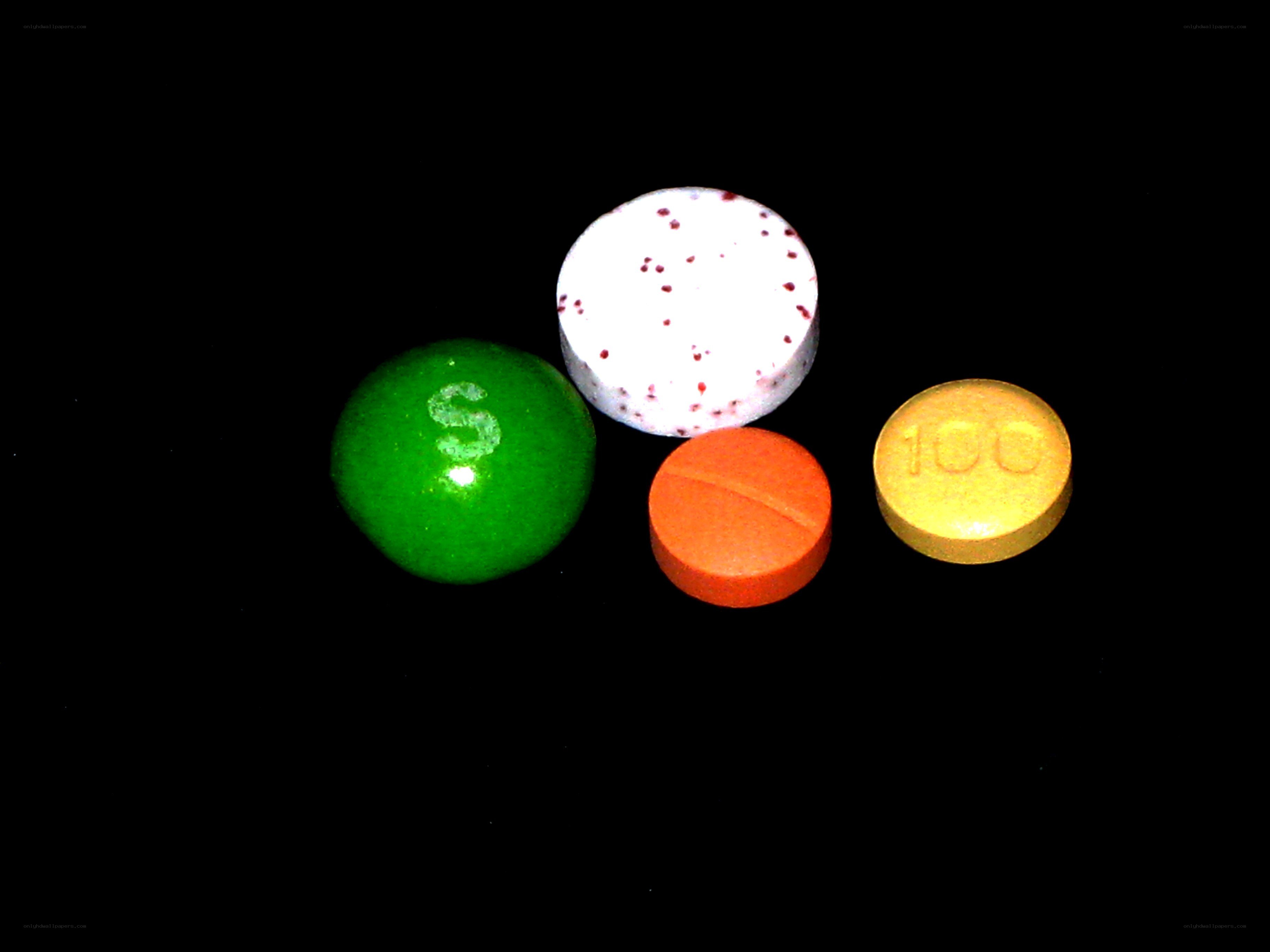 colorful pills and candy