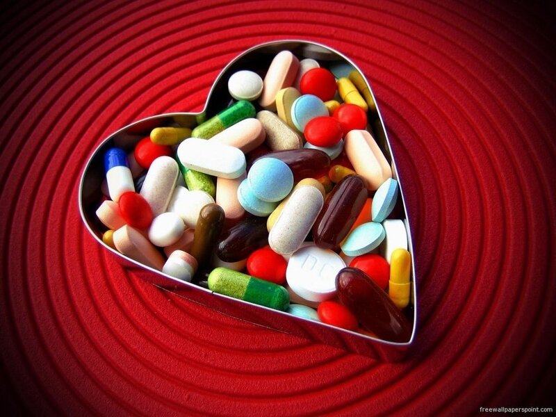 Colorful Pills in Heart