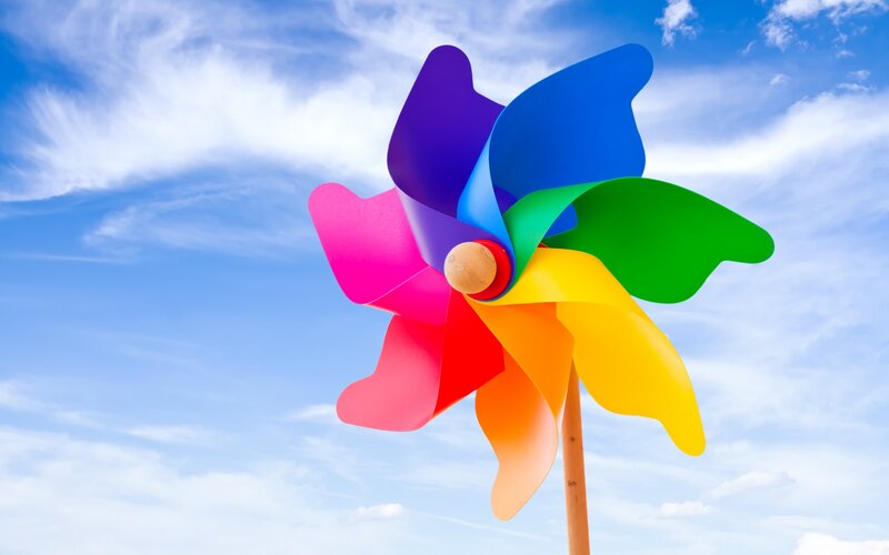 Colorful Pinwheel — Blue, Bright