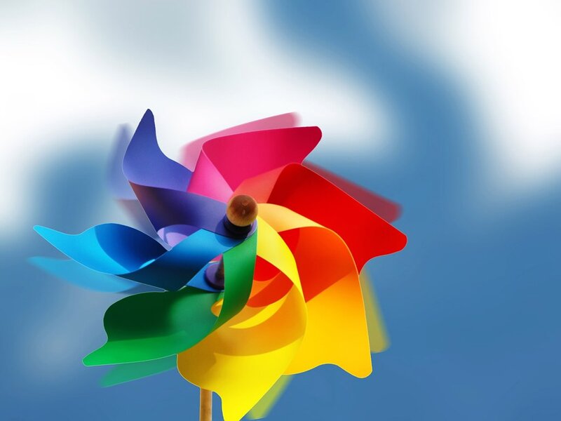 Colorful Pinwheel — Blue, Calm