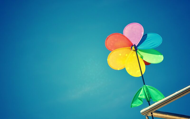 Colorful Pinwheel — Blue, Serene
