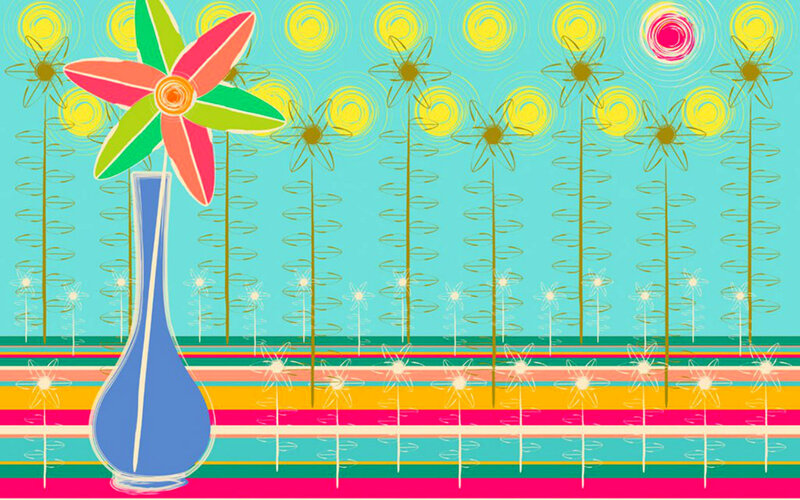 Colorful Pinwheel in Vase