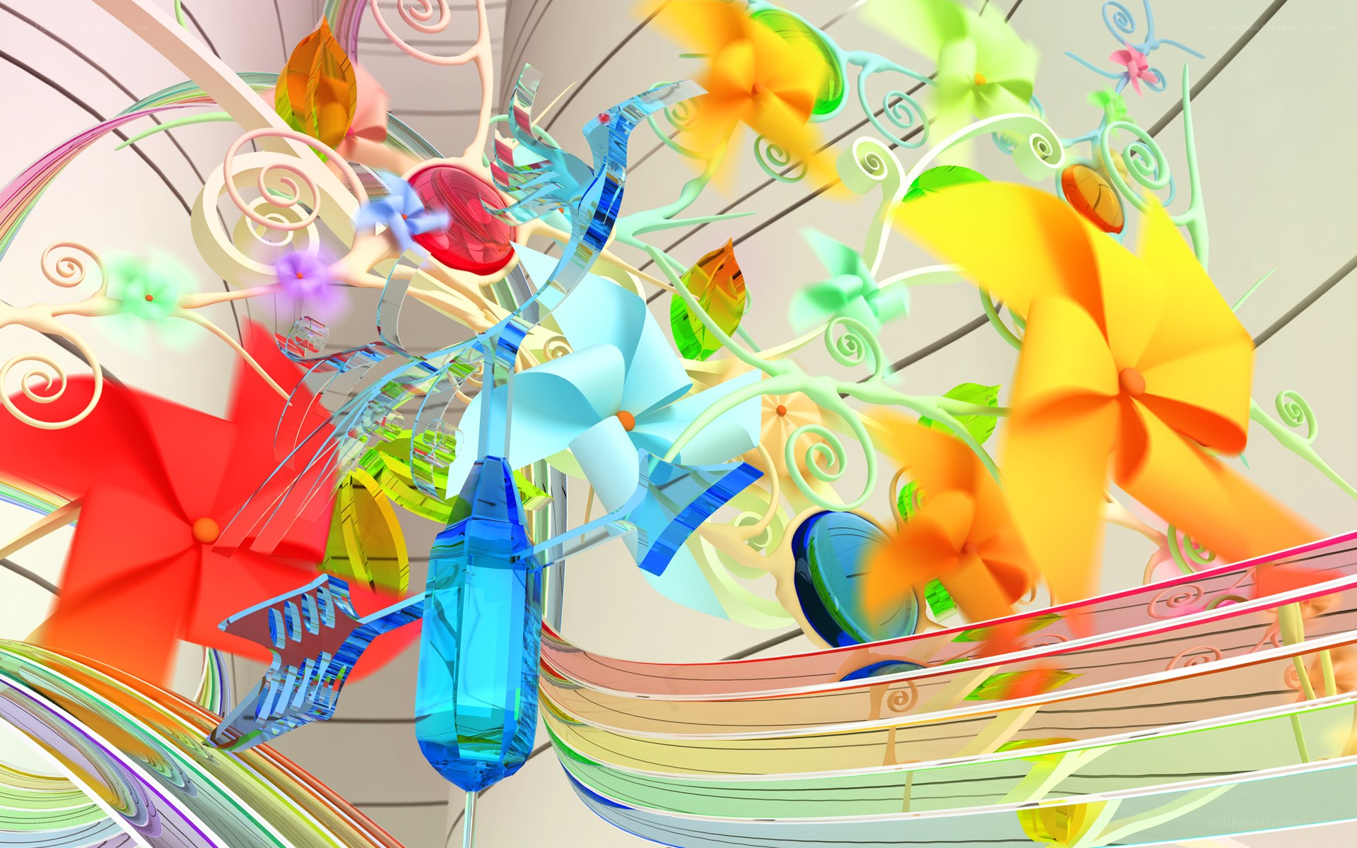 Colorful pinwheel sculpture