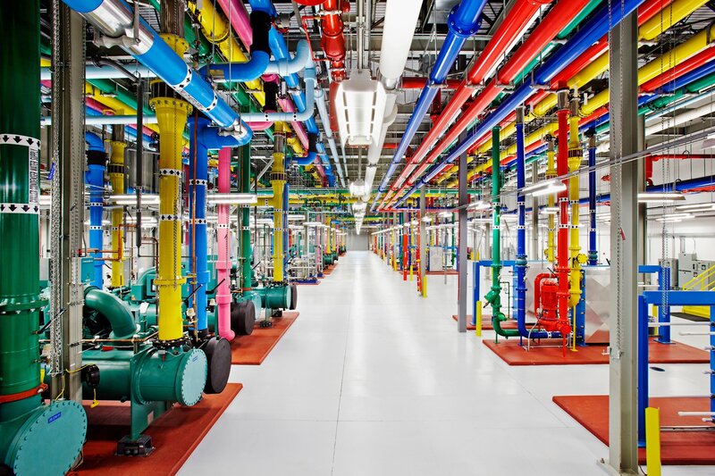 Colorful Pipes in Facility