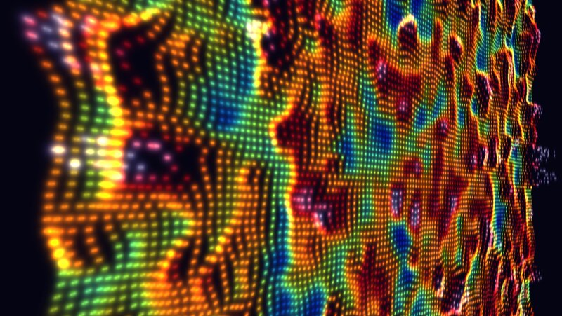 colorful pixel art display