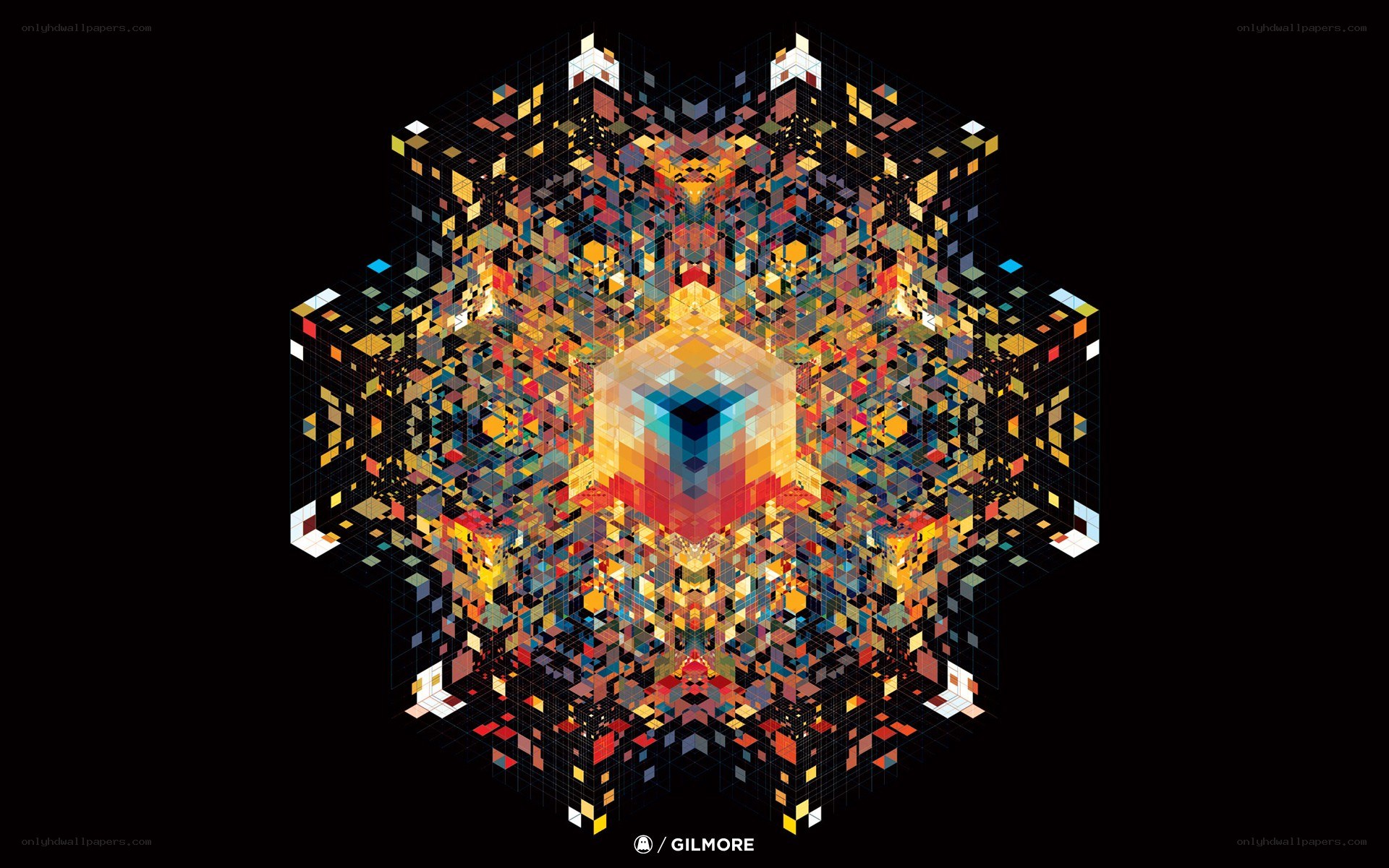 Colorful pixel art mandala