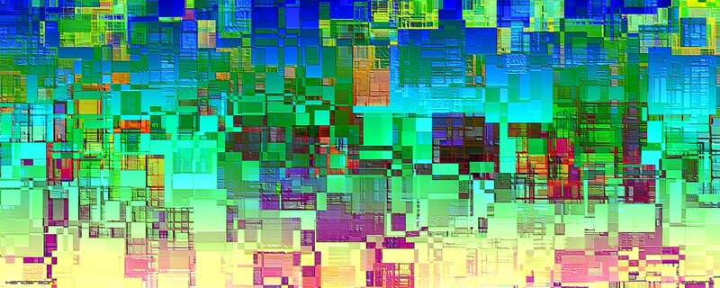 Colorful pixel art mosaic