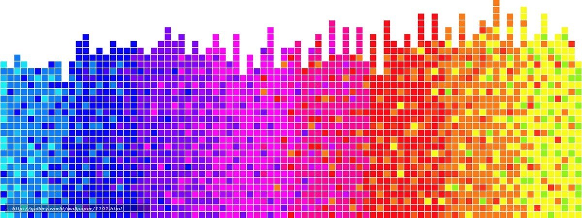 Colorful pixel art waveform