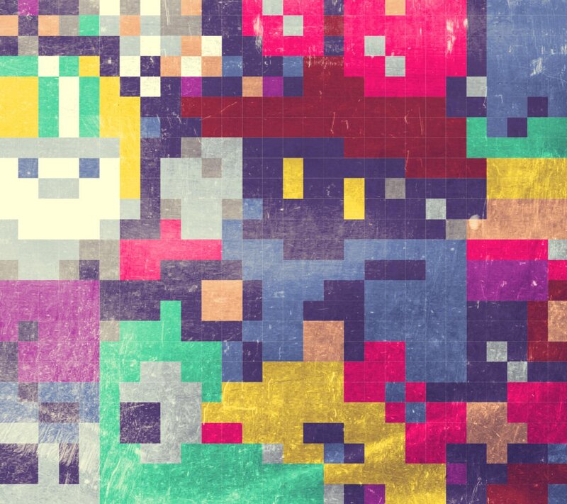 Colorful Pixel Grid — Blue