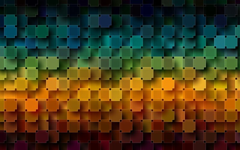 Colorful Pixel Grid — Green, Calm