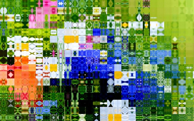 Colorful Pixel Grid — Green, Vibrant
