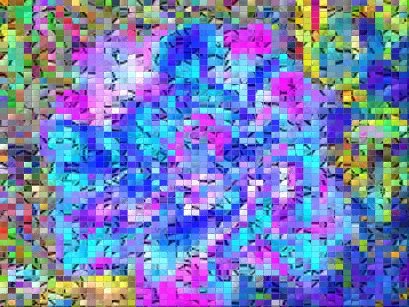 Colorful Pixel Mosaic — Blue