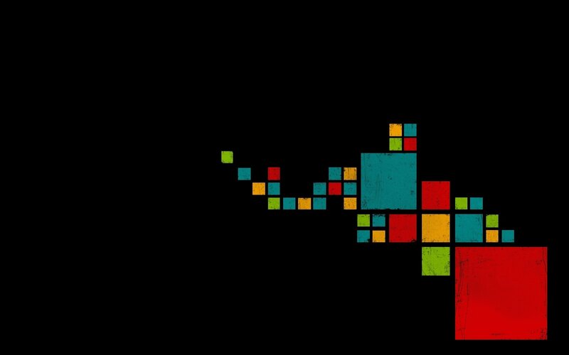 Colorful Pixel Squares — Red, Minimalist