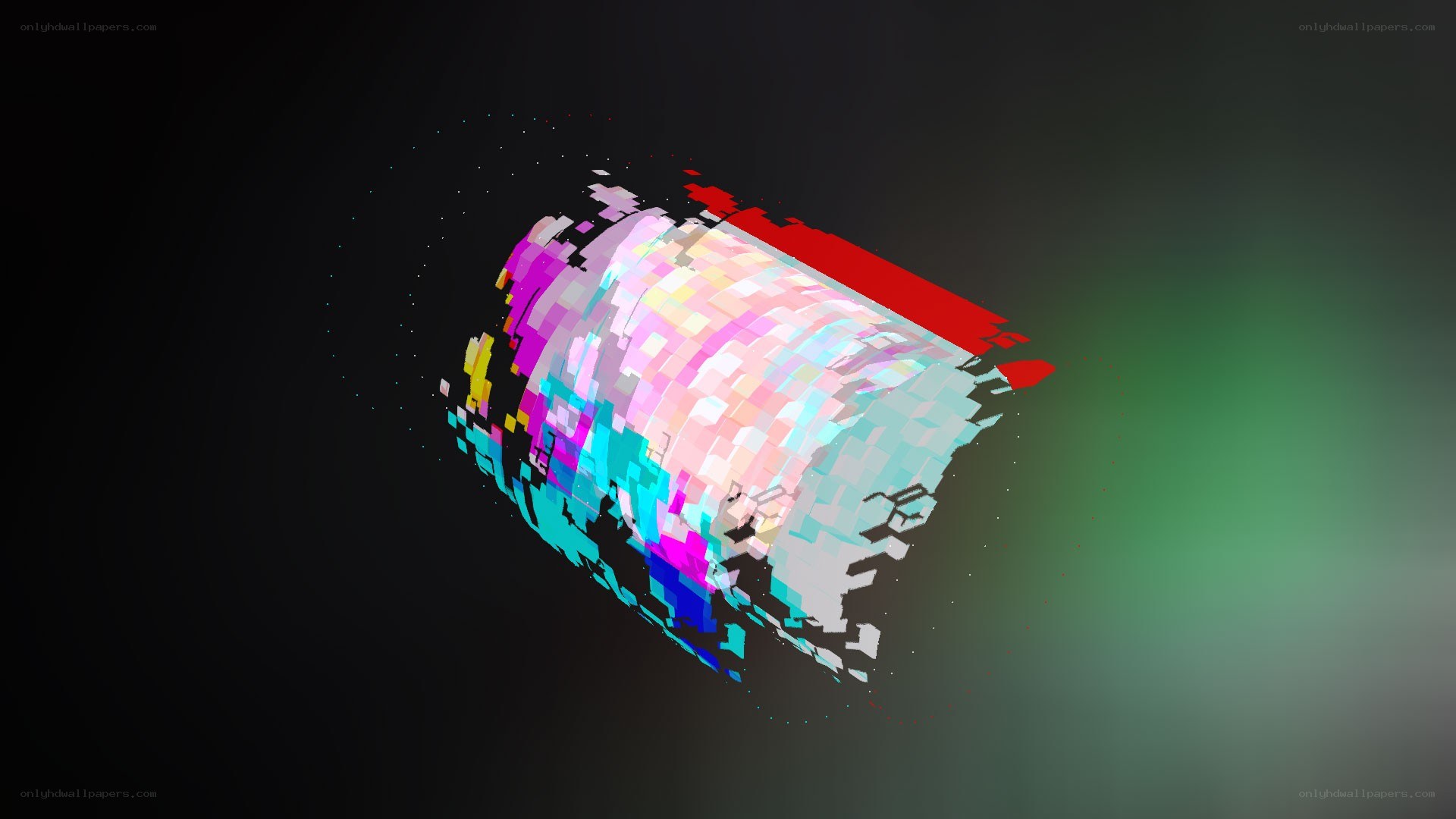 colorful pixelated cylinder