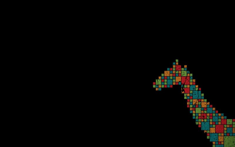 Colorful Pixelated Giraffe