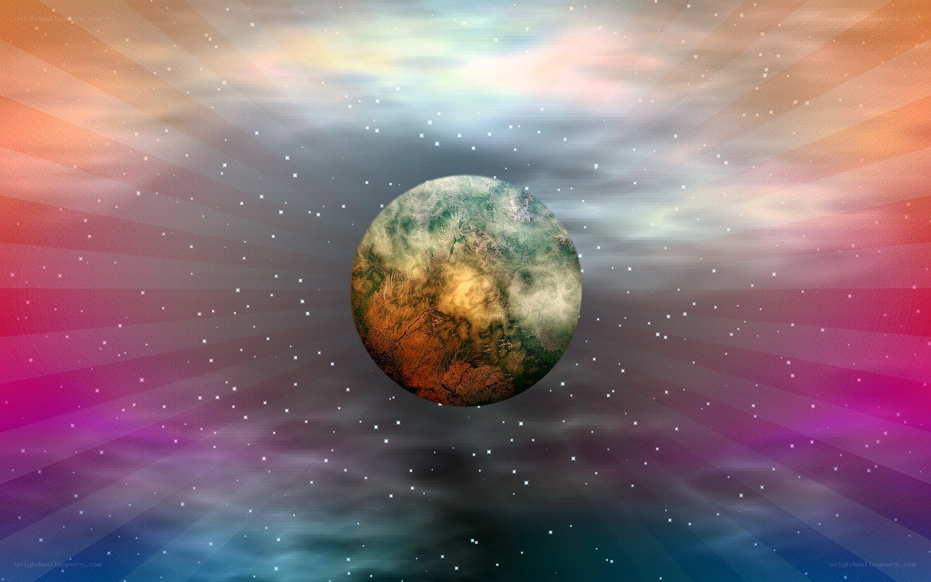 colorful planet in space