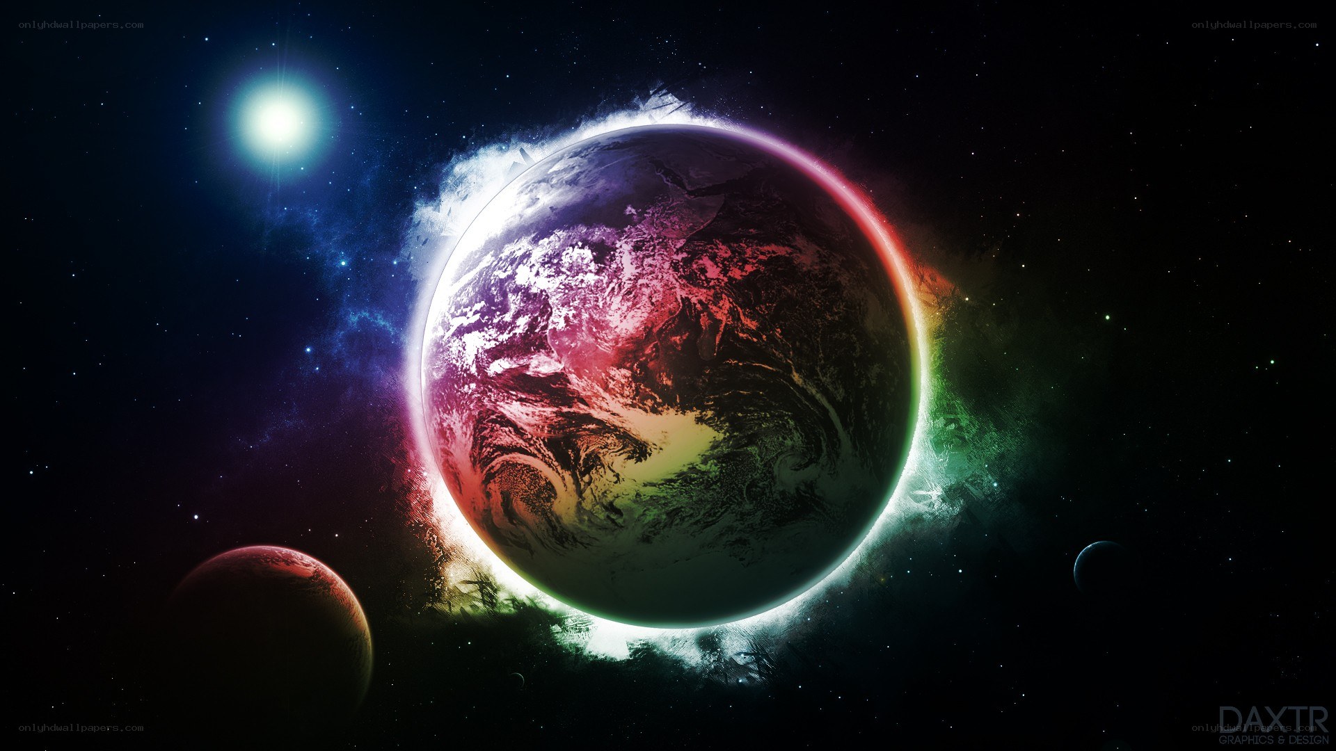 Colorful planet in space