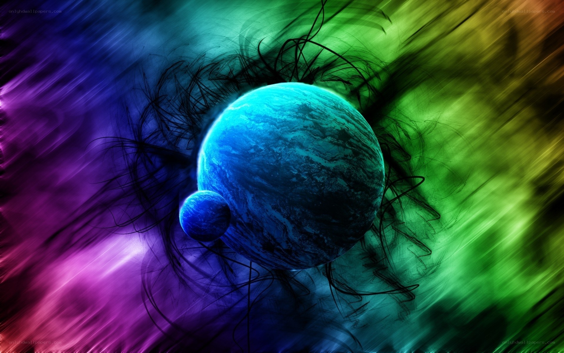 Colorful planet in space